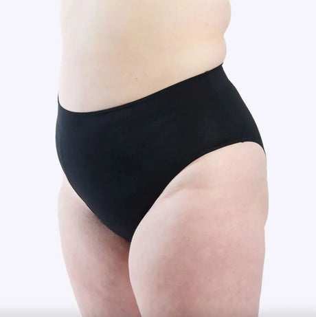 WUKA Bikini Swim Menstruationstrusse - High Waist - Sort - Suztain.no 
