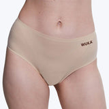 WUKA Stretch Seamless Midi Brief Heavy - Light Nude - Heavy Flow - Suztain.no 