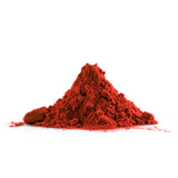 Algamo kosttilskudd Astaxanthin 8 mg i rødt pulver, en liten haug sett fra siden