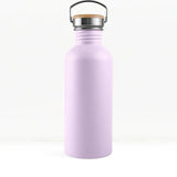 Bambaw drikkeflaske 1000 ml i rustfritt stål med bambuslokk, Lavender