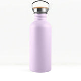 Bambaw drikkeflaske 1000 ml i rustfritt stål med bambuslokk, Lavender