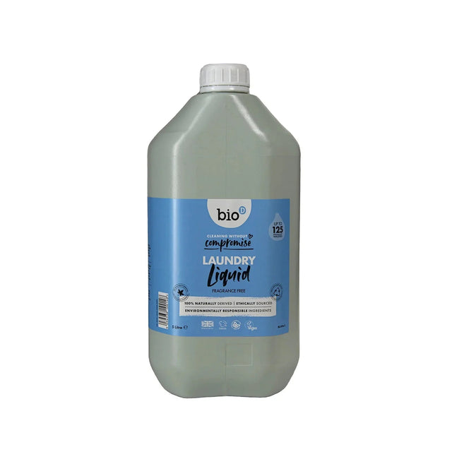 BIO-D Flytende vaskemiddel - Uparfymert - 5 liter - Suztain.no  Suztain.no