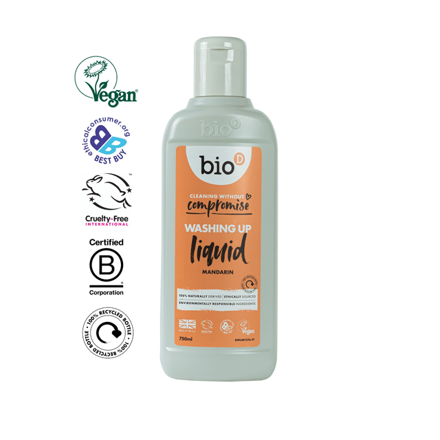 BIO-D - Flytende oppvaskmiddel - Mandarin - 750ml - Suztain.no  Suztain.no