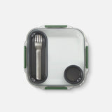 black+blum matboks Original 1L Ocean i plast med gaffel og liten beholder, sett ovenfra