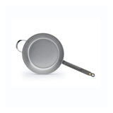 de Buyer Mineral B stekepanne Ø32 cm i karbonstål, sett ovenfra med langt håndtak og mothåndtak