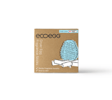 Ecoegg Refill for Tørkeegg, Fresh Linen, i pappemballasje, sett forfra med illustrasjon av tørkeegg