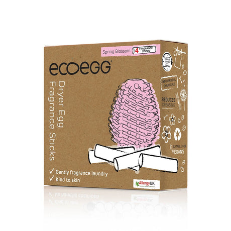 Ecoegg Refill for Tørkeegg, Spring Blossom, i pappemballasje, sett fra siden med reflektert overflate