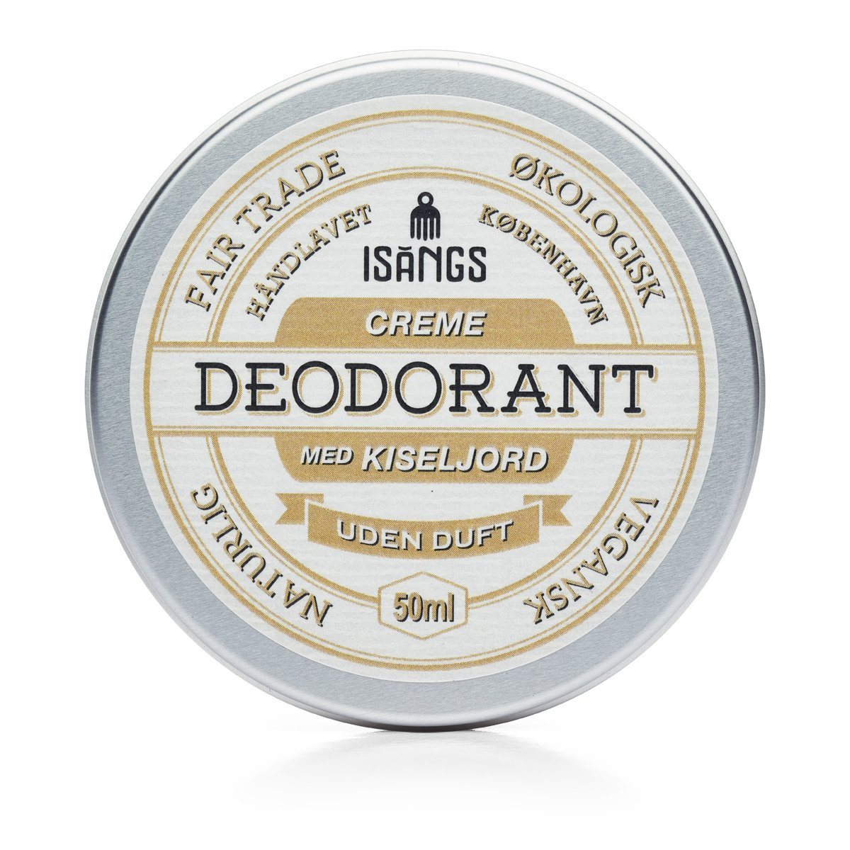 Isangs Creme Deodorant med Kiseljord  -  Uten Duft - Suztain.no 