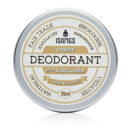 Isangs Creme Deodorant med Kiseljord  -  Uten Duft - Suztain.no 