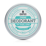 Isangs Creme Deodorant med Kiseljord  - Patchouli - Suztain.no 