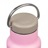 Klean Kanteen Isoleret Classic 355 ml Lotus i rustfritt stål, nærbilde av flaskehals og lokk med hank