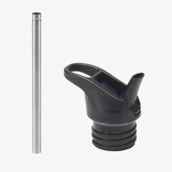 Klean Kanteen 355ml termoflaske barn Ice Cream med svart lokk og metallisk sugerør