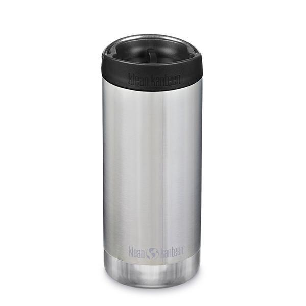 Klean Kanteen 355ml termokopp i rustfritt stål med svart lokk på hvit bakgrunn