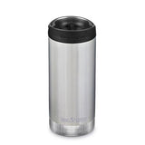 Klean Kanteen 355ml termokopp i rustfritt stål med svart lokk på hvit bakgrunn