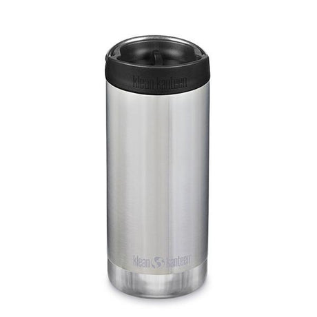 Klean Kanteen 355ml termokopp i rustfritt stål med svart lokk på hvit bakgrunn