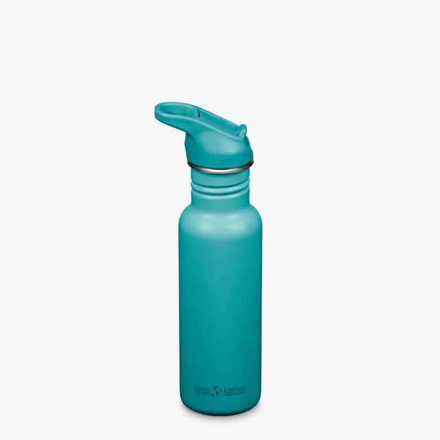 Klean Kanteen Classic 532 ml drikkeflaske i rustfritt stål med drikketut og sugerør, farge Baltic Suztain.no
