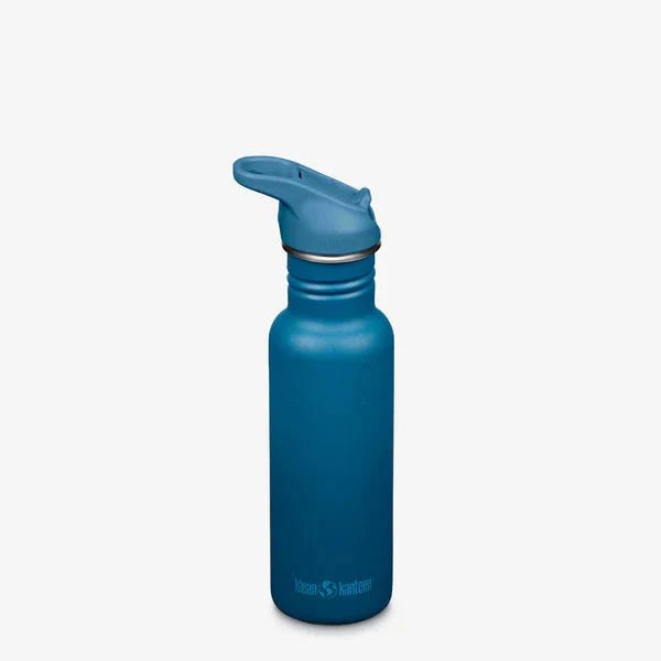 Klean Kanteen Classic drikkeflaske 532ml Corsair i rustfritt stål, sett forfra med sugerøråpning