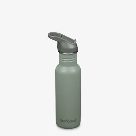 Klean Kanteen 532ml Classic Drikkeflaske Sea Spray i rustfritt stål med grått sugerørslokk, sett forfra
