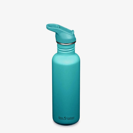 Klean Kanteen Classic 800 ml drikkeflaske i rustfritt stål med drikketut og sugerør, farge Baltic