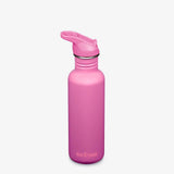 Klean Kanteen Classic 800 ml drikkeflaske i rustfritt stål med drikketut og sugerør, farge Rose Violet