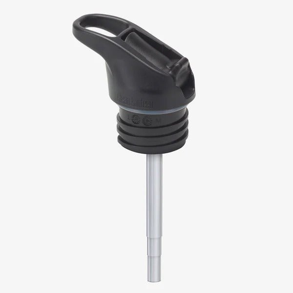 Klean Kanteen Classic Flip Seal Sport Cap med sugerør, svart i polypropylen og silikon, sett fra siden