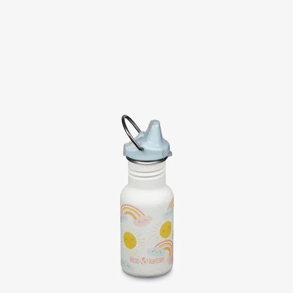 Klean Kanteen Drikkeflaske Barn 355ml Classic w/ Sippy Cap Rainbows i rustfritt stål, sett fra siden