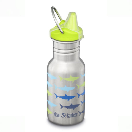 Klean Kanteen Drikkeflaske Barn 355ml Klassisk m/ Sippy Cap - Sharks - Suztain.no 