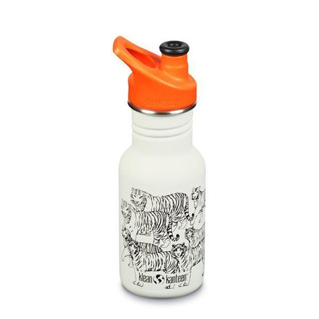 Klean Kanteen Drikkeflaske Barn 355ml Klassisk m/ Sportshette - Tiger - Suztain.no 