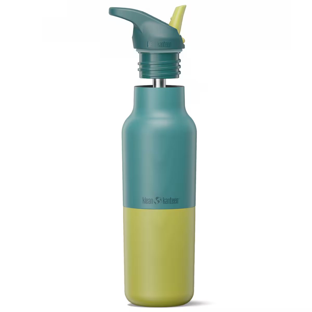 Klean Kanteen isolert drikkeflaske 473 ml Brittany Kaleidoscope i rustfritt stål med tutlokk delvis skrudd av