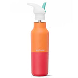 Klean Kanteen isolert drikkeflaske 473 ml Marigold Kaleidoscope i rustfritt stål, med sportstopp delvis skrudd av