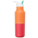 Klean Kanteen isolert drikkeflaske 473 ml Marigold Kaleidoscope i rustfritt stål, sett forfra med hvit sportstopp