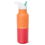 Klean Kanteen isolert drikkeflaske 473 ml Marigold Kaleidoscope i rustfritt stål, sett fra siden med logo