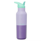 Klean Kanteen drikkeflaske 473 ml Orchid Kaleidoscope i rustfritt stål med mintgrønn kork, sett forfra