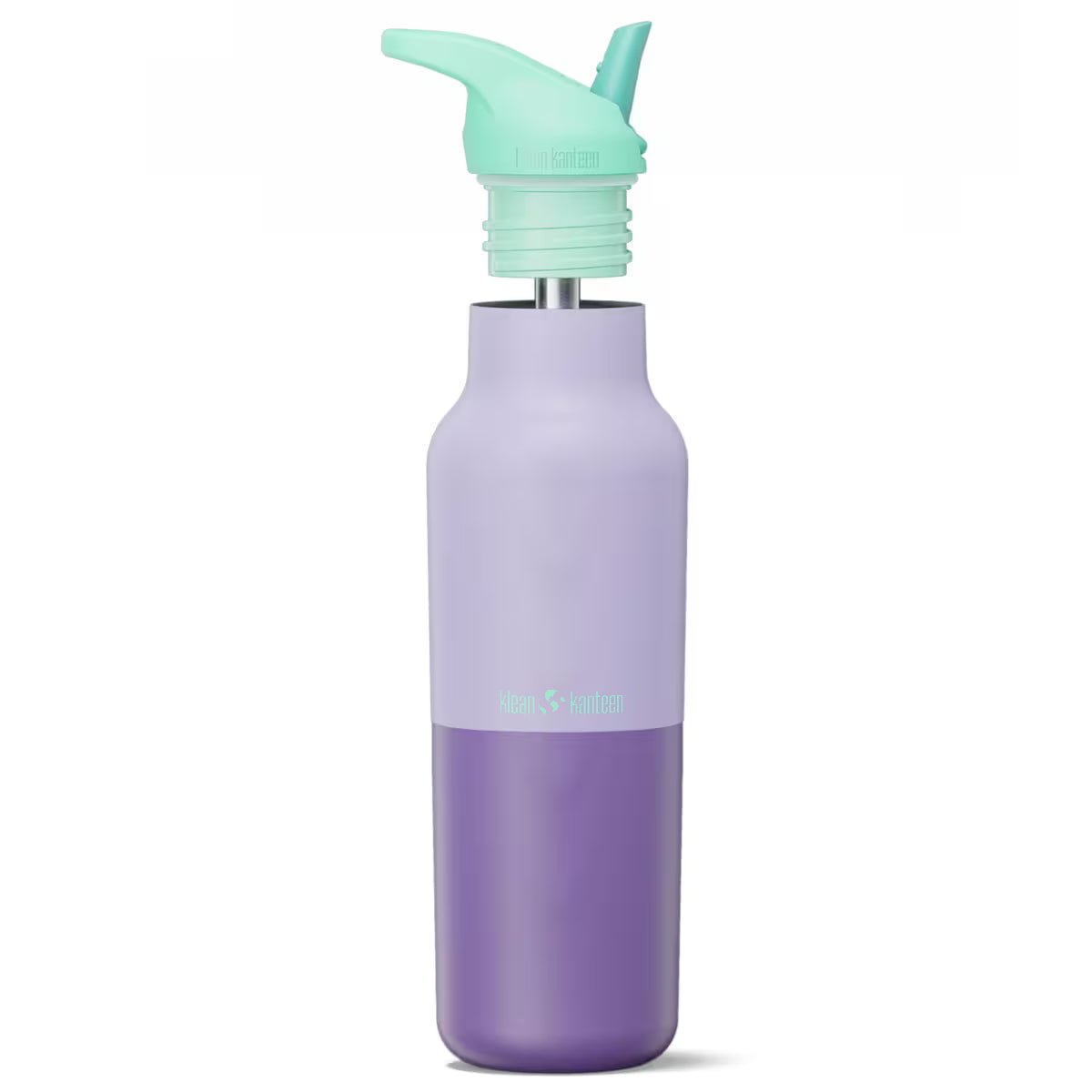 Klean Kanteen drikkeflaske 473 ml Orchid Kaleidoscope i rustfritt stål med åpen mintgrønn sportskork