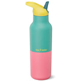 Klean Kanteen isolert drikkeflaske 473 ml Turquoise Kaleidoscope i rustfritt stål med gul drikketut