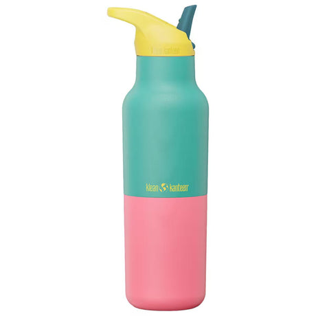 Klean Kanteen isolert drikkeflaske 473 ml Turquoise Kaleidoscope i rustfritt stål, sett forfra