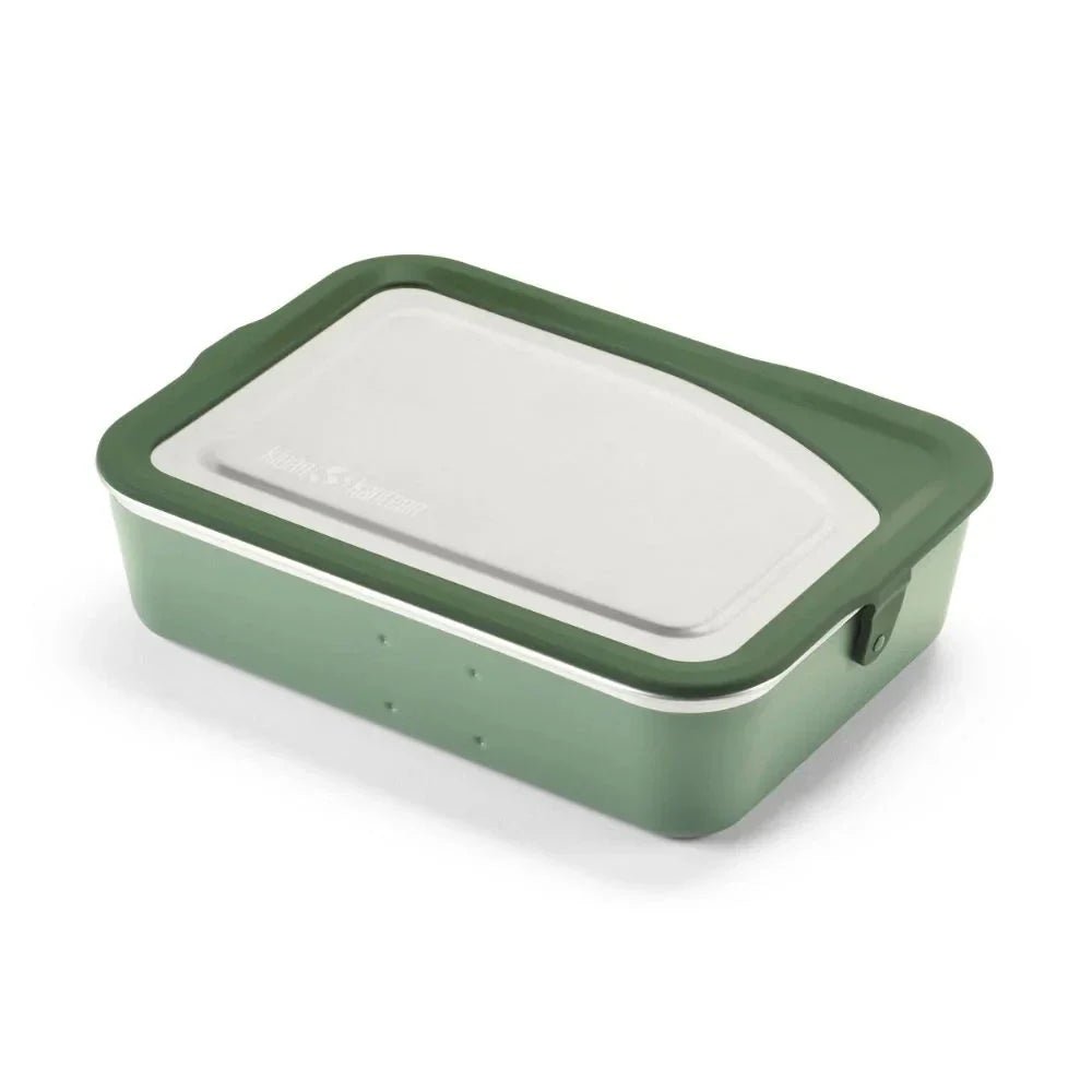 Klean Kanteen matboks 1005 ml Sea Spray i rustfritt stål og silikon, sett fra skrått ovenfra