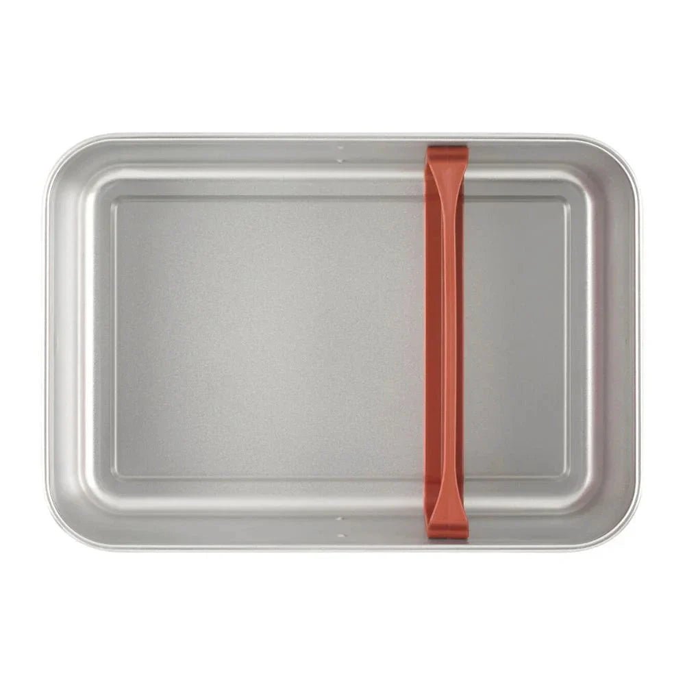 Klean Kanteen matboks 1626 ml Autumn Glaze i rustfritt stål og silikon, sett ovenfra med skillevegg i midten