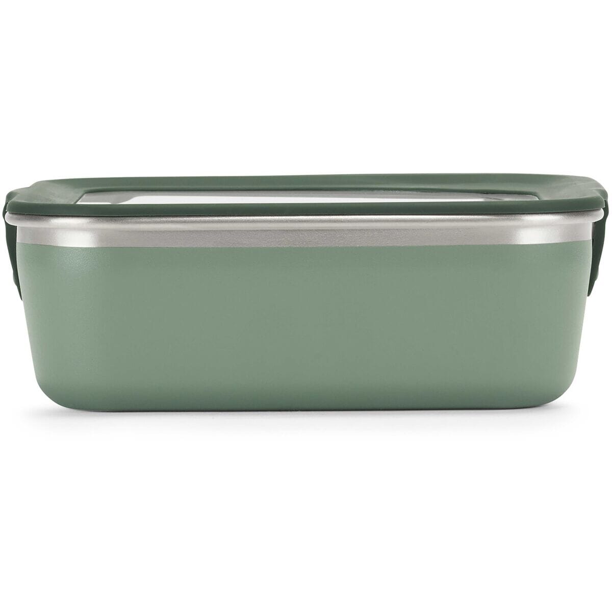 Klean Kanteen matboks 680 ml Sea Spray i rustfritt stål og silikon, sett forfra med lokket på