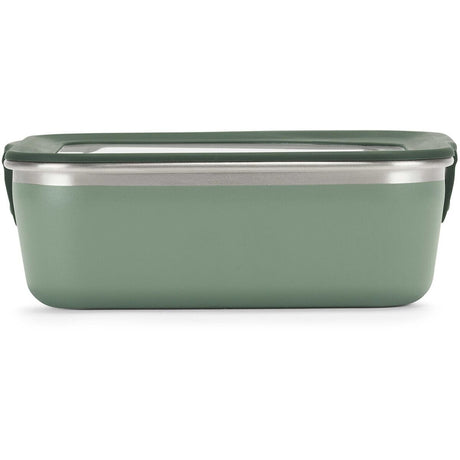 Klean Kanteen matboks 680 ml Sea Spray i rustfritt stål og silikon, sett forfra med lokket på