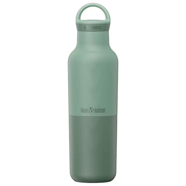 Klean Kanteen Termoflaske 592 ml Iceberg grønn i rustfritt stål, sett fra siden med to fargenyanser Suztain.no