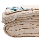 Læsø Garnspinderi Ull overmadrass 180x200 cm i beige ull med quiltet design og elastiske stropper