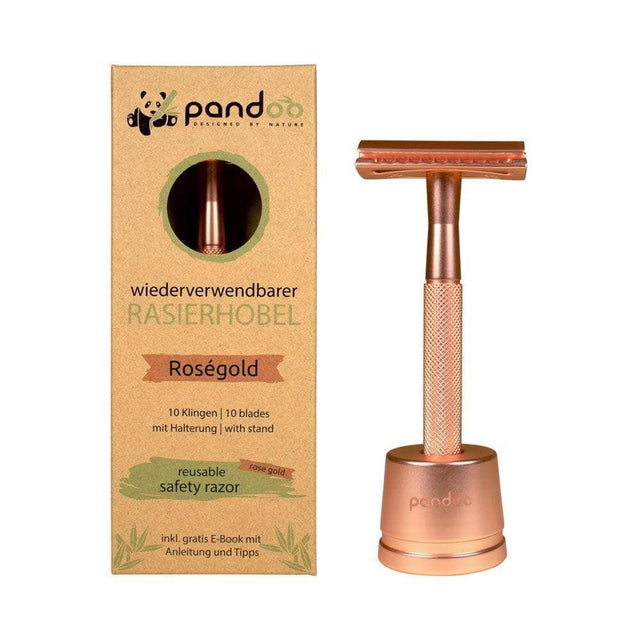 Pandoo Barberskraber Safety Razor - Metal Rose Gold Suztain.no