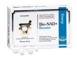 Pharma Nord Bio-NAD+ Booster, eske med 60 tabletter og hvite tabletter foran
