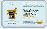 Pharma Nord Bio-Qinon Active Q10 Gold 100 mg, forside av brun eske med 150 kapsler