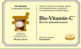 Pharma Nord Bio-Vitamin-C 750 mg, forside av gul eske med 150 tabletter