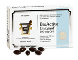Pharma Nord BioActive Uniqinol 100 mg, eske med 60 kapsler og mørke Q10-kapsler foran
