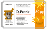 Pharma Nord D-Pearls 80 µg, forside av hvit eske med 80 kapsler