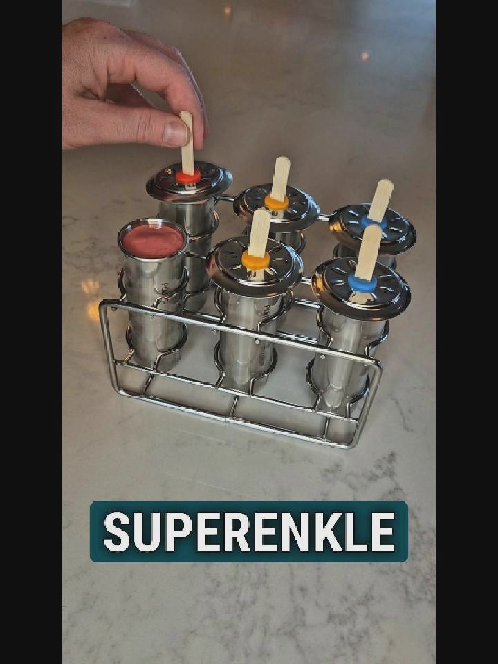Pulito PopsicleMold Ispinneformer i stål - Rund 6 stk