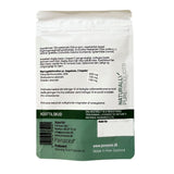 SALVESTROL Kosttilskudd Platinum 90 kapsler i hvit og grønn pose, sett bakfra med ingrediensliste